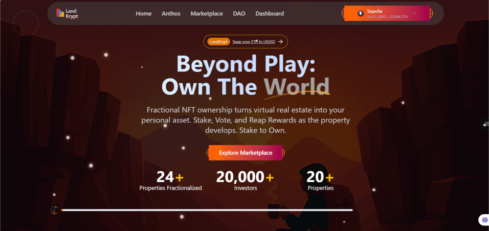 Landkrypt Dapps — NFT Real Estate Platform